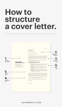 the cover letter for a resume is shown in black and white, with text below it