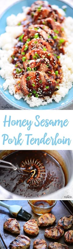 honey sesame pork tenderloin is an easy and delicious meal