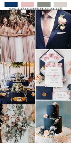 a collage of different wedding colors and details