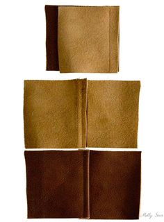 four different pieces of brown paper on top of each other