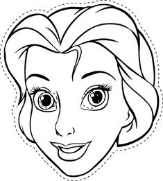 the face of princess aurora from disney's beauty and the beast coloring page for kids