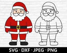 santa and mrs claus cut file for christmas svg dxf eps png