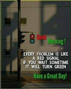 a traffic light with the words good morning on it and an image of a stoplight