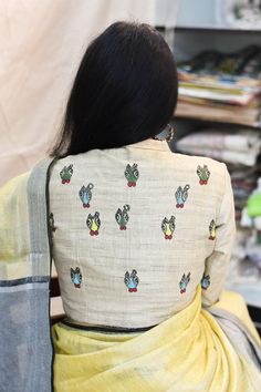 Gubbaro Handpainted Madhubani Happy Nandi Blouse – Okhaistore Parvati Mata, Lord Shiva Parvati, Mount Kailash, Painting On Clothes, Fabric Painting On Clothes, Long Gown Design, New Saree Blouse Designs, Shiva Parvati, New Saree