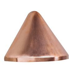 a copper colored triangle shaped object on a white background with clipping to the bottom