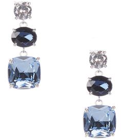 From Cezanne&#x2C; these earrings feature: Drop earringsSilver/Montana-Zinc/GlassPost closureApprox. 1" length Imported. Yes To The Dress, Silver Drop Earrings, Blue Earrings, Dillard's, Accessories Jewelry, Handbag Accessories, Costume Jewelry, Montana, Wedding Jewelry