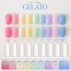 [Yogurt Gel]Yogurt Nail Gelato 9 Colors Gel Nail Polish Set K-Beauty Korean Nail Polish Products, Korean Gel Polish, Gyaru Art, Korean Market, Nails Korean, Cute Nail Polish, F1 Memes, Lovely Nails, Korean Nails