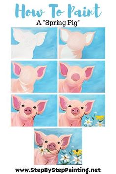 how to paint a pig with step by step instructions