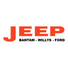 the jeep logo is red and black