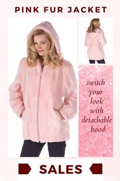 Looking deliciously feminine while staying warm in 2019-2020 winter! The detachable hood lends the jacket added versatility, allowing you to switch your look for every occasion. pink fur jacket outfit. pink fur jacket street style. pink fur jacket aesthetic. pink fur jacket light. Fur Jacket Aesthetic, Pink Fur Jacket Outfit, Fur Jacket Street Style, Pink Fur Jacket, Fur Jacket Outfit, Winter Outfits 2019, Jacket Aesthetic, Trendy Winter Fashion, Outfits New York