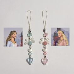 there are two pictures of princesses on these earrings