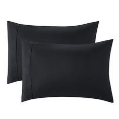 two black pillow cases on a white background