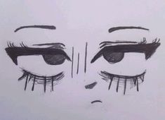 a drawing of a woman's eyes with long lashes and eyelashes on her face