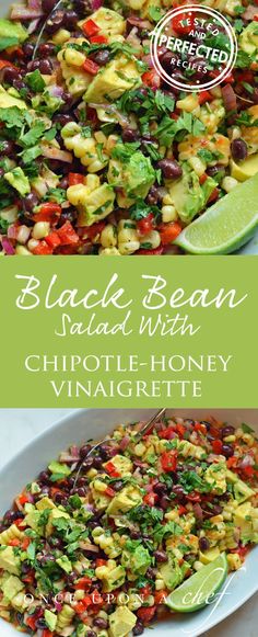 black bean salad with chipotle - honey vinaigrette is an easy and healthy side dish