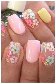 (ad) Pretty Flower Nail Designs for Every Season & Mood -- Read more at the image link. March Nail, Nails Yellow, Manicure Nail Designs, Cute Spring Nails, Flower Nail Designs, Pretty Nail Art Designs, Polish Colors, Nails 2023, Spring Nail Art