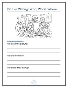 a worksheet with an image of two people sitting at a table