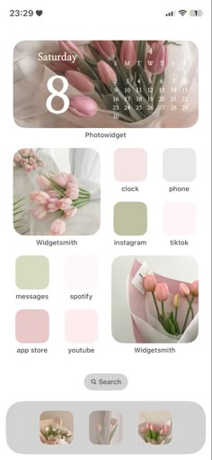 tulips aesthetic ios 16 setup flowers spring Aesthetic Iphone 11 Wallpaper, Spring Ios Homescreen, Ios 16 Setup, Aesthetic Iphone Setup, Aesthetic Iphone Home Screen, Spring Fashion Aesthetic, Iphone Setup