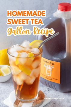 homemade sweet tea gallon recipe with ice and lemon