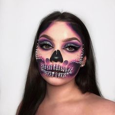 Pastel Skeleton Makeup, Good Halloween Makeup, Best Halloween Makeup, Halloween Makeup For Kids, Skull Makeup Tutorial, Halloween Beauty, Skeleton Makeup