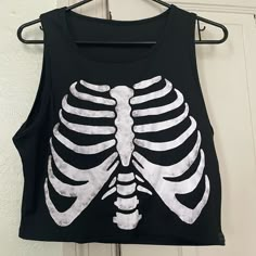 Never Worn; Great Conditions Scary Marlowe, Masc Shirts, Satanic Clothes, Skeleton Shirt Outfit, Mall Goth Clothes, Alt Shirts, Skeleton Outfit, Skeleton Tank Top, Grunge Tank Top