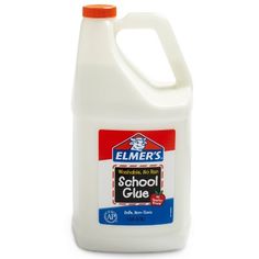 a gallon of school glue on a white background