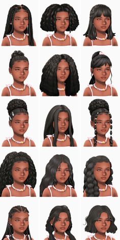 many different types of braids are shown in this image, and each has an individual's face