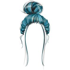 a drawing of a woman's hair with blue and white stripes on the top