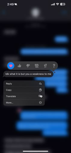 an iphone screen with the message'do what it is but you're weakness to me '