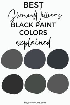 the best black paint colors to use in your home or office, with text overlaying it