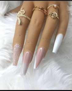 Nude Nail Designs, Long Acrylic Nails Coffin, Neutral Nails, Elegant Nails, Coffin Nails Designs, Fancy Nails, Chic Nails