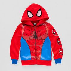 He'll feel like a superhero when he wears this cool Spiderman zipper hoodie for little and big boys from Disney Collection. It's made from a soft fleece cotton-blend to keep him cozy while he plays and features a regular-fit and long sleeves. Pair it with his favorite jeans and sneakers. Features: AppliqueCharacter: SpidermanClosure Type: ZipperFit: Regular FitNeckline: Hooded NeckSleeve Length: Long SleeveFiber Content: 60% Cotton, 40% PolyesterFabric Description: FleeceCare: Machine Wash, Tumb Fleece Hooded Sweatshirt With Character Print, Hooded Fleece Sweatshirt With Character Print, Red Cartoon Print Hoodie For Winter, Superhero Long Sleeve Winter Hoodie, Red Hoodie With Character Print For Winter, Red Hooded Hoodie With Cartoon Print, Red Winter Hoodie With Character Print, Cool Spiderman, Zipper Hoodie