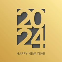 happy new year's eve card with the number twenty and forty, in gold