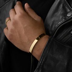 This gold-tone cuff bracelet is made from lightweight stainless steel and polished to an eye-catching shine. Cuff Bracelet, Return Policy, Gold Tones, Cuff, Stainless Steel, Bracelet, Gold