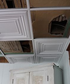 an old door is open on the ceiling