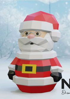 an animated santa claus standing in the snow