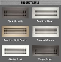 the different types of air duct vents are shown in this graphic above it is an overview of what they look like