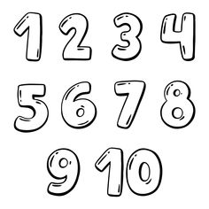 the numbers are drawn in black and white