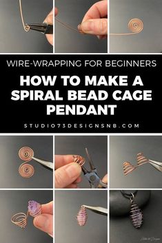 wire wrapping for beginners how to make a spiral bead cage pendentt