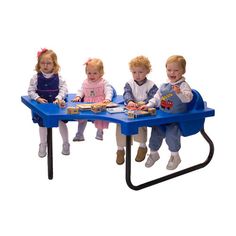 Four Seat Junior Table-The weight capacity is higher... REVIEW Toddler Tables, Toddler Play Table, Preschool Tables, Quad Stroller, Church Chairs, Daycare Furniture, Best Double Stroller, Baby Table, Classroom Tables