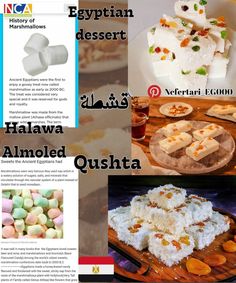 an advertisement for desserts in different languages