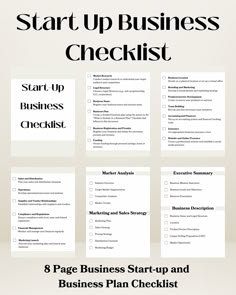 the start up checklist is shown in black and white