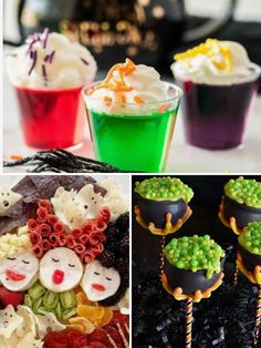 halloween treats and desserts are featured in this collage