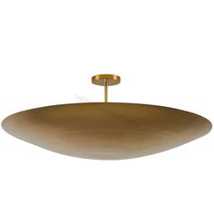 an overhead light fixture with a gold finish