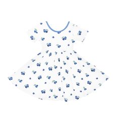 Kyte Baby Toddler Twirl Dress in Blueberry Blueberry Picking Outfit, Blueberry Picking, Toddler Size Chart, Twirl Dress, Everyday Outfit, Bamboo Fabric, Toddler Sizes, Toddler Dress, Full Skirt