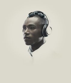 a man with headphones on his ears