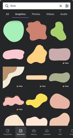 an iphone screen with different shapes and colors