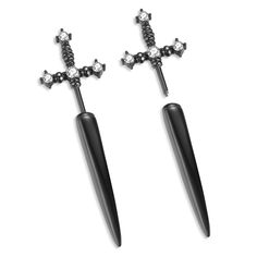 Gauges Earrings, Mens Earrings, Earrings Goth, Earrings Cool, Fake Gauge Earrings, Everyday Fits, Fake Gauges, Dagger Earrings, Jacket Earrings