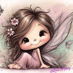 So Cute Images, Wall Decor Crafts, Fairy Artwork, Acrylic Gems, Cute Fairy, Relaxation Gifts, Fairy Garden Diy, Coloring Markers, Art Drawings For Kids