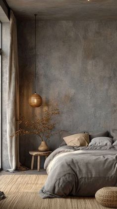 Modern Bedroom Ideas, Wabi Sabi Interior, Cabin Bedroom, Washing Walls, Sleek Furniture, Living Modern, Painted Designs, Simple Bed, Clean Living