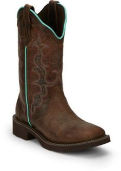 Justin Women's 12 in. Gypsy Cowgirl Collection Western Boots Justin Boots Womens, Womens Cowgirl Boots, Cowgirl Boot, Golden Tan, Boot Companies, Square Toe Boots, Justin Boots, Cowboy Boots Women, Cowboy Boot